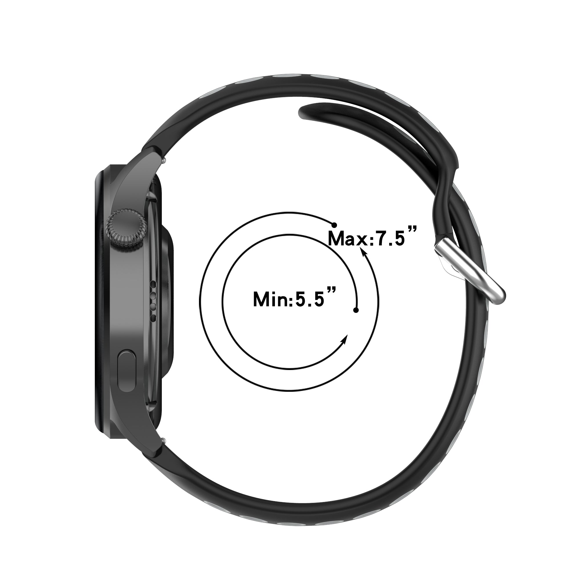 Dual Color Metal Buckle Adjustable Silicone Watch Band Strap 22mm for Huawei Watch 3 Watch 3 Pro Dual Color Metal Buckle Adjustable Silicone Watch Band Strap 22mm for Huawei Watch 3 Watch 3 Pro